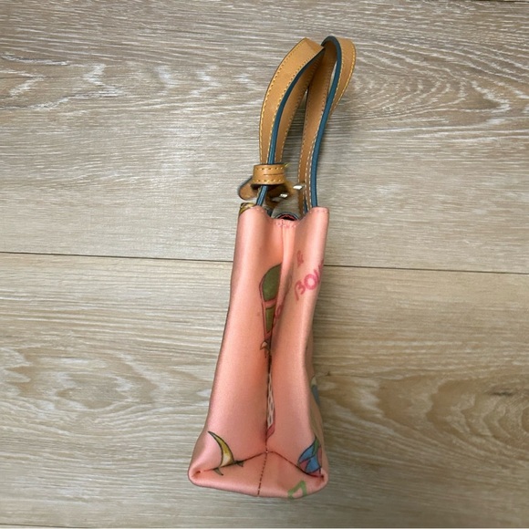 Vintage Y2K Dooney & Bourke Heart Tag Tote Pink Summer Print Mini Bag – Rare! - Picture 6 of 11